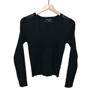 Haute Monde viscose blend knit long sleeve black top size large women’s